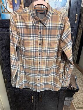 Ridgecut Men's Tan Plaid Button-Down Shirt